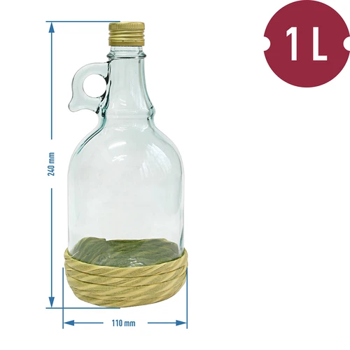Láhev Gallone 1L v opletu, se šroubovacím uzávěrem - 3