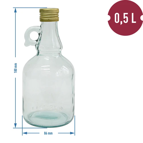 Láhev Gallone bez opletu, se šroubovacím uzávěrem 0,5 L - 2