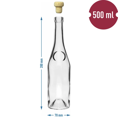 Láhev Herbowa 500 ml s korkem ve tvaru hříbku, 1 ks - 6
