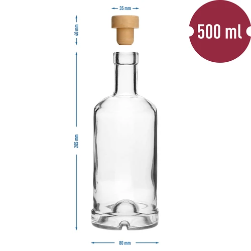Láhev Kancelářská 0,5 L s korkem - 6