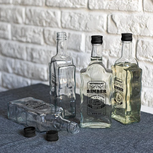 Láhev Klášterní 0,5 L s černým uzávěrem a potiskem Bimber - 6