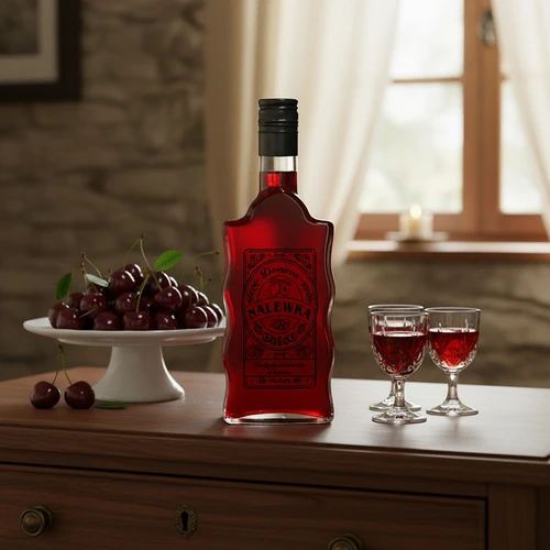 Láhev Klasztorna 500 ml se šroubovacím víčkem, potisk „Nalewka“, 1 ks - 6