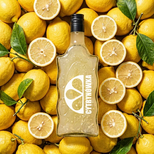 Láhev Klasztorna 500 ml se šroubovacím uzávěrem a potiskem „Citrónovka“, vzor 2 - 6