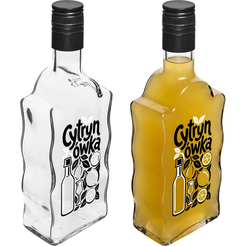 Láhev Klasztorna 500 ml se šroubovacím uzávěrem a potiskem „Cytrynówka“, vzor 1 - 4