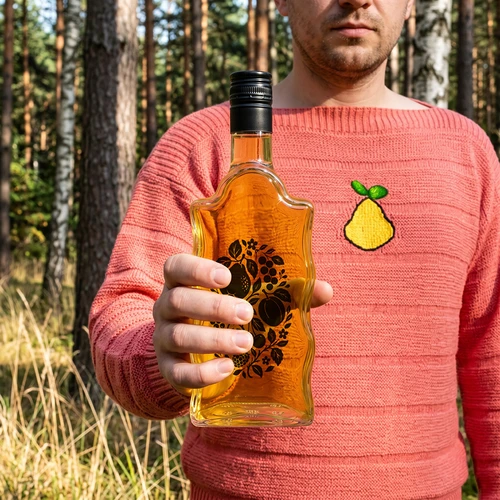 Láhev Klasztorna 500 ml se šroubovacím uzávěrem a potiskem „Ovoce“, vzor 1 - 8