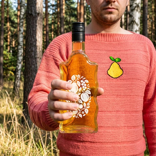 Láhev Klasztorna 500 ml se šroubovacím uzávěrem a potiskem „Ovoce“, vzor 1 - 8