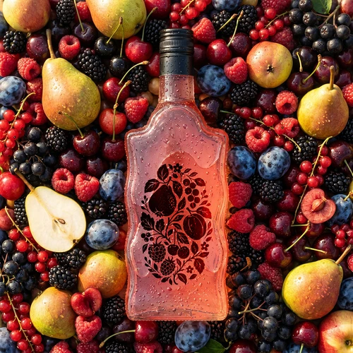 Láhev Klasztorna 500 ml se šroubovacím uzávěrem a potiskem „Ovoce“, vzor 1 - 6