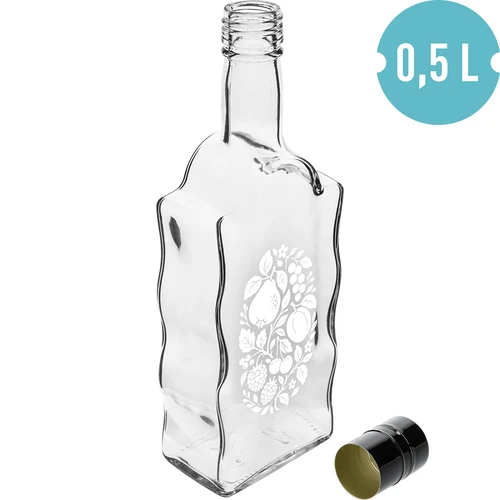 Láhev Klasztorna 500 ml se šroubovacím uzávěrem a potiskem „Ovoce“, vzor 1 - 2