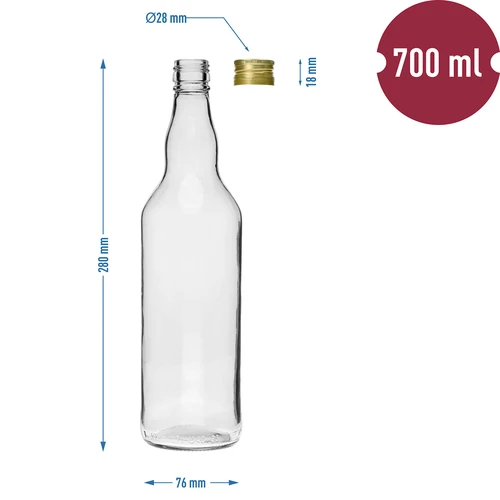 Láhev „Monopol” 700 ml se šroubovacím uzávěrem - 4 ks - 6