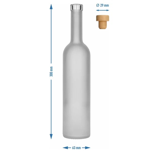 Láhev „Matná (mražené sklo)” 0,5 l s korkem, 1 ks. - 5