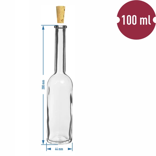 Láhev na likér 100 ml 6 ks + 6 korků - 8