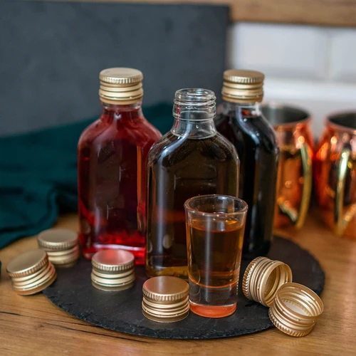 Láhev na likéry placatka 100 ml + uzávěr 8 ks - 4
