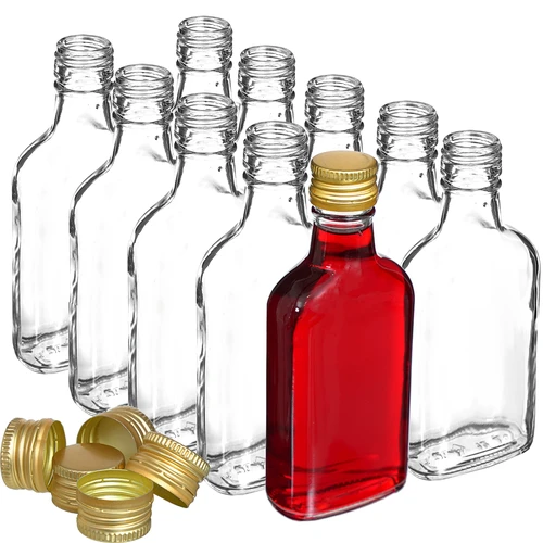 Láhev na likéry placatka se šroubovacím uzávěrem 200 ml 10 ks - 2