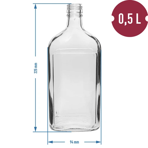 Láhev Placatka 500 ml s uzávěrem, 6 ks - 11