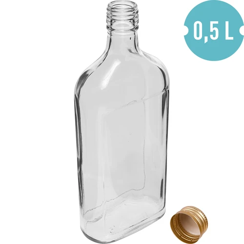 Láhev placatka 500 ml se šroubovacím uzávěrem a potiskem „Ovoce”, vzor 2 - 2