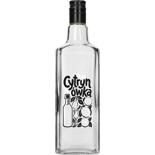 Láhev Tynktura 500 ml s potiskem „Cytrynówka” a šroubovacím uzávěrem