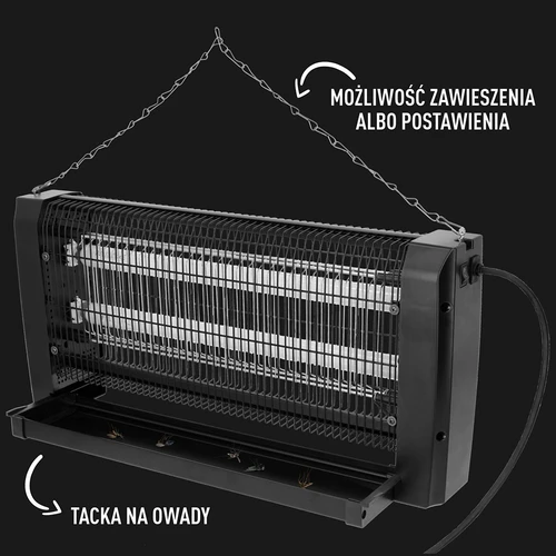 Lampa na hubení hmyzu UVA 20 W, černá - 5