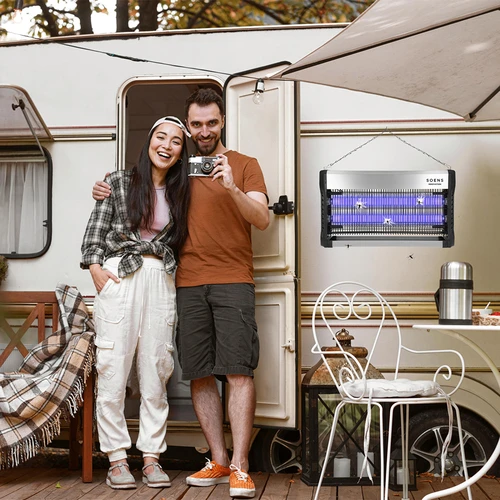 Lampa na hubení hmyzu UVA 40 W, stříbrná - 12