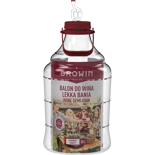 Lehký, nerozbitný balón na víno s držadlem, 20 L - 3