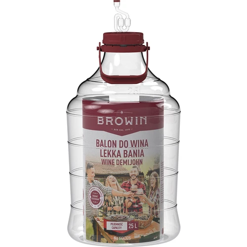 Lehký, nerozbitný balón na víno s držadlem, 25 L - 3