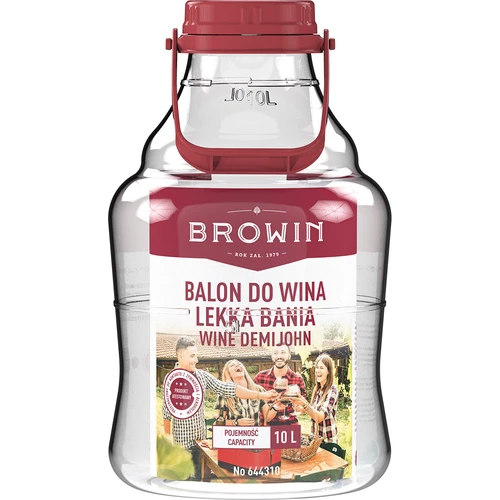 Lehký, nerozbitný balón na víno s držákem, 10 L - 3