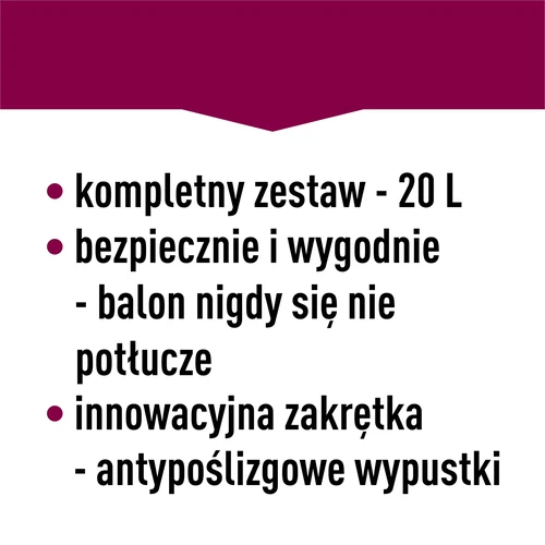 Lehký, nerozbitný balon na víno s popruhy, 20 L - 22