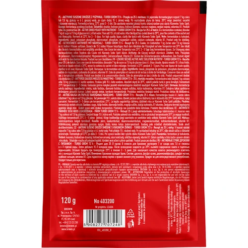 Lihovarské kvasnice Turbo Grom 72 h - 2