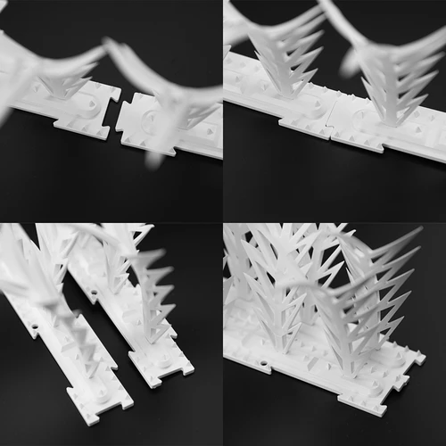 Lišty s hroty odpuzující ptáky, ozdobné, bílé - z plastu, 6 ks - 5