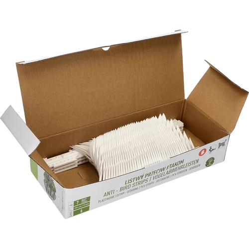 Lišty s hroty odpuzující ptáky, ozdobné, bílé - z plastu, 6 ks - 8