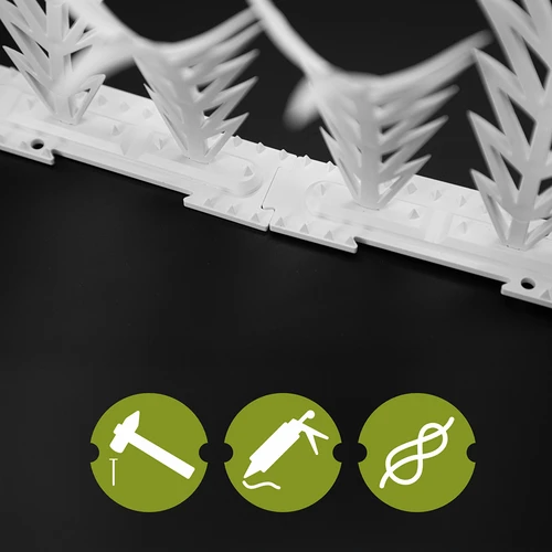 Lišty s hroty odpuzující ptáky, ozdobné, bílé - z plastu, 6 ks - 6