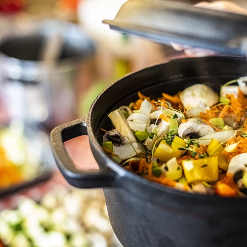 Litinový hrnec s pánví, 5 L + 1 L - 14