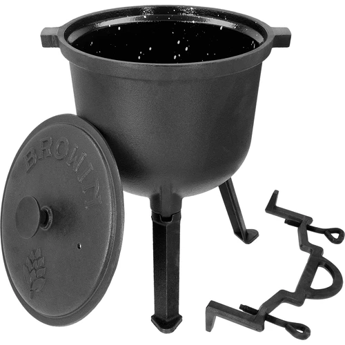 Litinový lovecký kotlík se smaltovaným vnitřkem, 8 L - 3