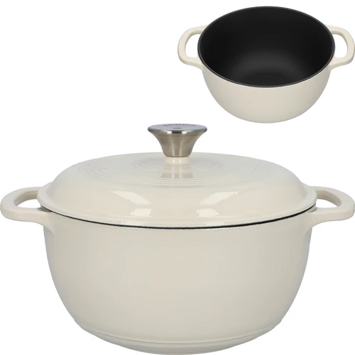 Litinový smaltovaný hrnec – ecru, 4 l