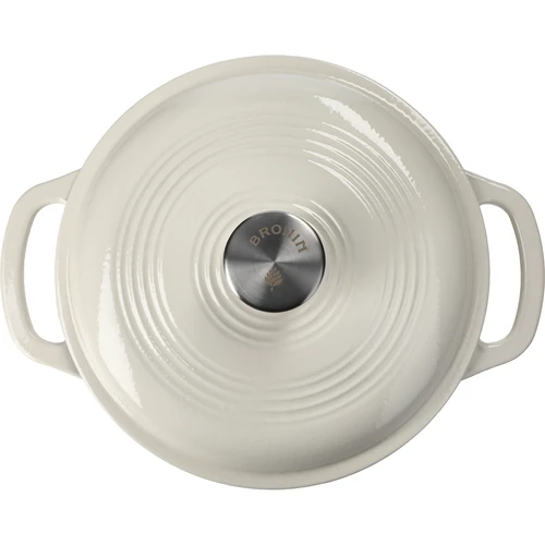 Litinový smaltovaný hrnec – ecru, 4 l - 3