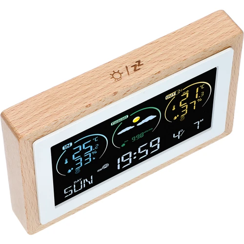 Meteorologická stanice (RCC,DCF) - elektronická, bezdrátová, podsvícená, senzor, bílá - 4