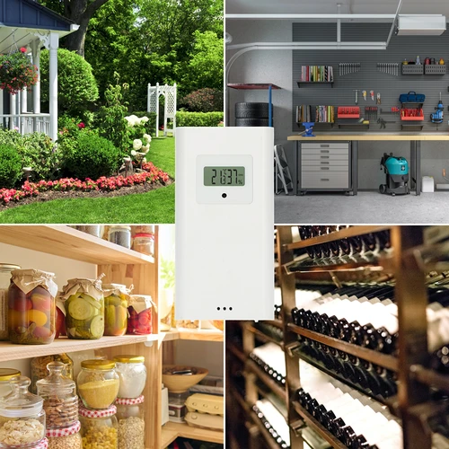 Meteorologická stanice (RCC,DCF) - elektronická, bezdrátová, podsvícená, senzor, bílá - 12