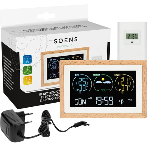 Meteorologická stanice (RCC,DCF) - elektronická, bezdrátová, podsvícená, senzor, bílá - 7