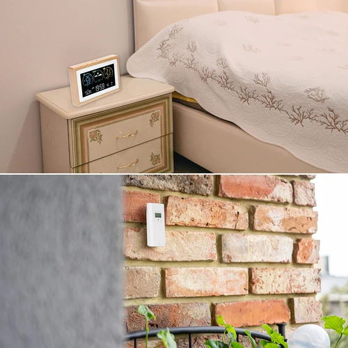 Meteorologická stanice (RCC,DCF) - elektronická, bezdrátová, podsvícená, senzor, bílá - 11