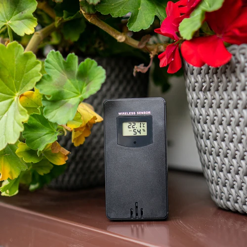 Meteorologická stanice RCC, DCF – elektronická, podsvícená, bezdrátová, senzor, černá - 17