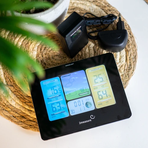 Meteorologická stanice RCC – elektronická, podsvícená, bezdrátová, senzor, černá - 14