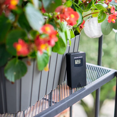 Meteorologická stanice RCC – elektronická, podsvícená, bezdrátová, senzor, černá - 16