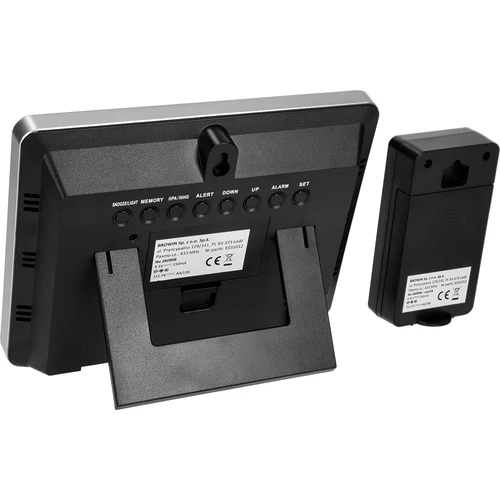 Meteorologická stanice RCC – elektronická, podsvícená, bezdrátová, senzor, černá - 7