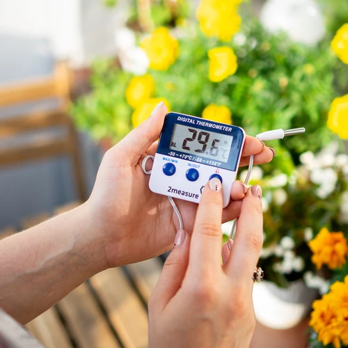 Meteostanice – elektronická, sonda, bílá - 8