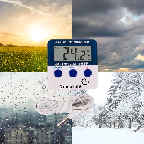 Meteostanice – elektronická, sonda, bílá - 10