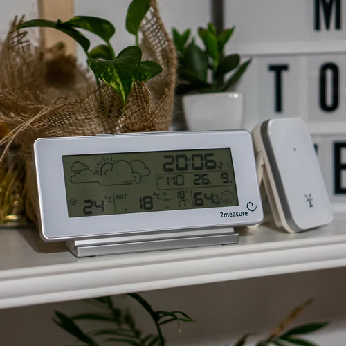 Meteostanice RCC, DCF – elektronická, bezdrátová, podsvícený senzor, bílá - 10
