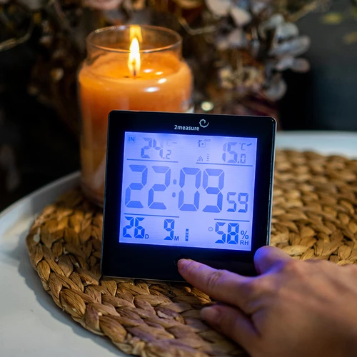 Meteostanice RCC, DCF – elektronická, bezdrátová, podsvícený senzor, černá - 10