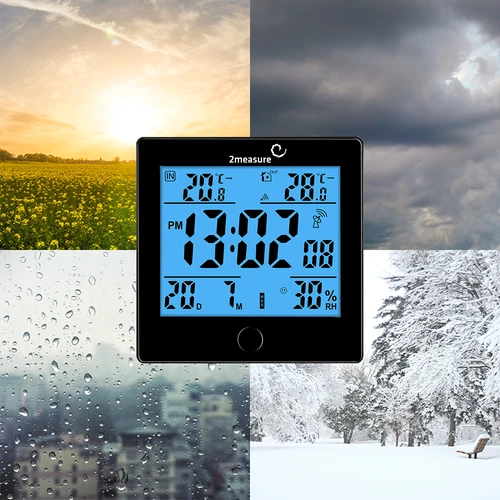 Meteostanice RCC, DCF – elektronická, bezdrátová, podsvícený senzor, černá - 15