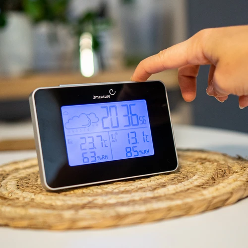 Meteostanice RCC – elektronická, bezdrátová, podsvícený senzor, černá - 14