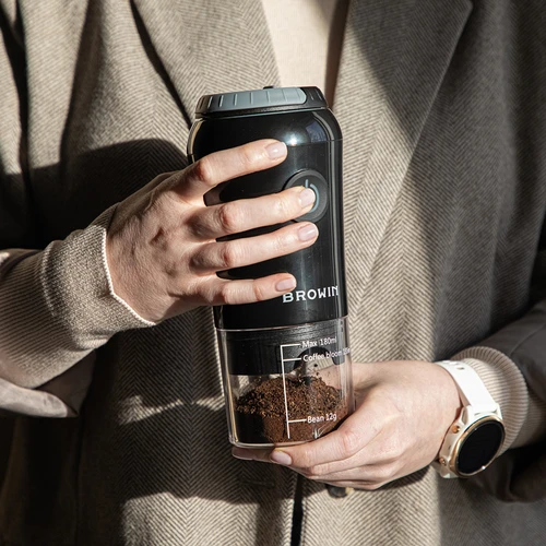 Mlýnek na kávu - elektrický, s mlecími kameny, s překapávačem a hrnkem - 15