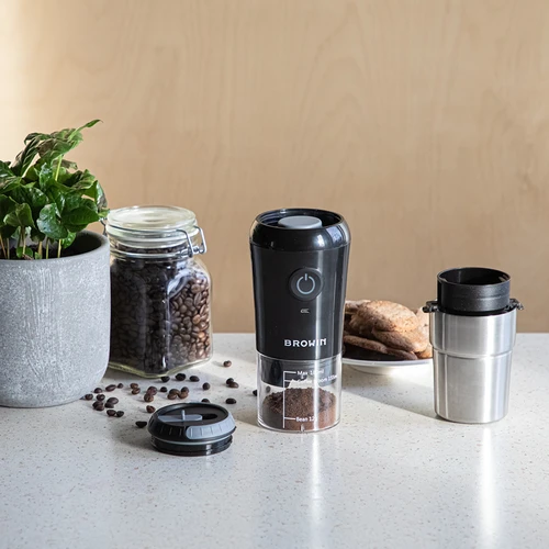 Mlýnek na kávu - elektrický, s mlecími kameny, s překapávačem a hrnkem - 16